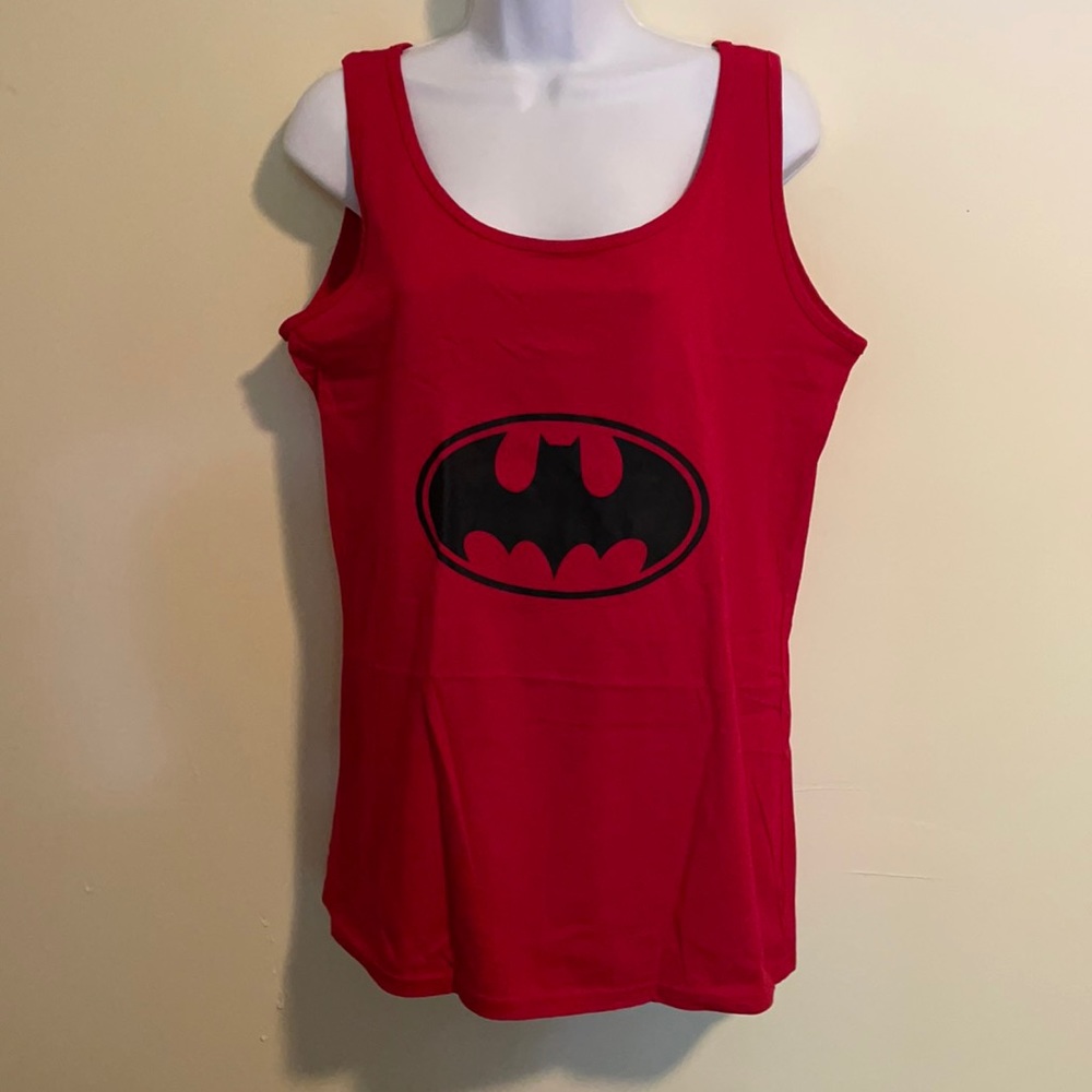 Gildan Batman Red Tank Top Women's Size XL